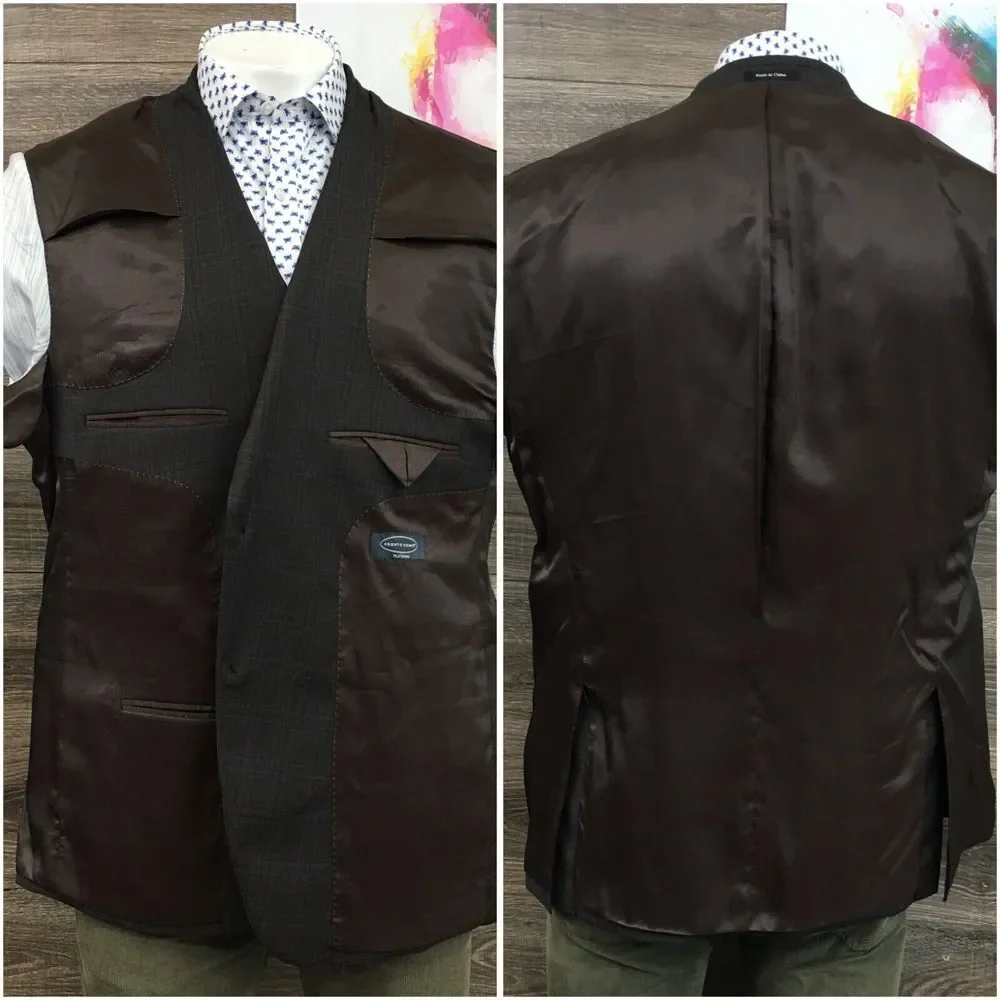 PRONTO UOMO Mens Blazer Sport Coat Casual Jacket Size 48R Two‎ Button Wool Suit